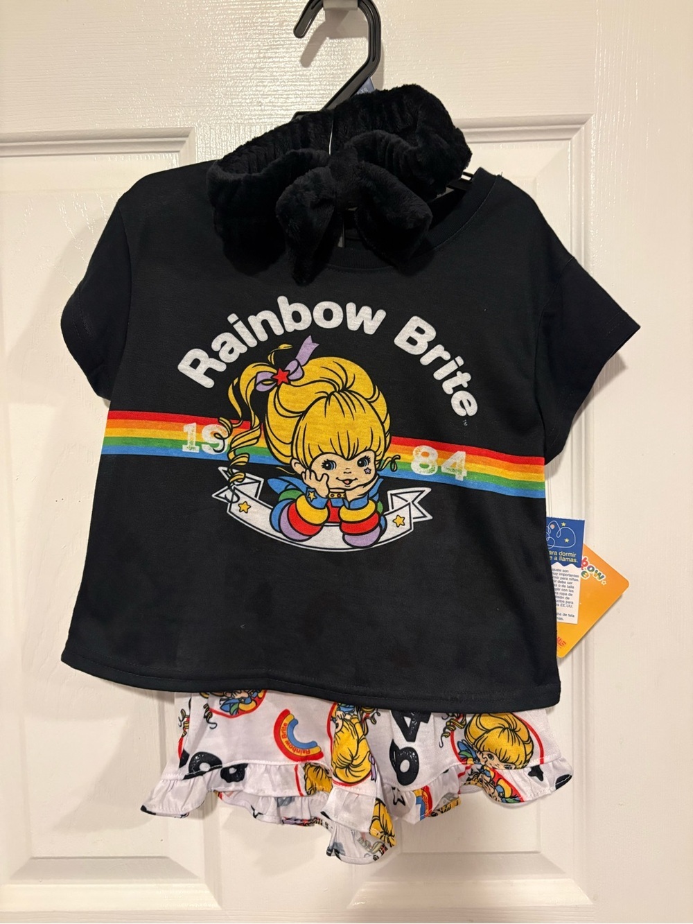 Rainbow Brite Black Short Sleeve Pajama Set XS 4/5